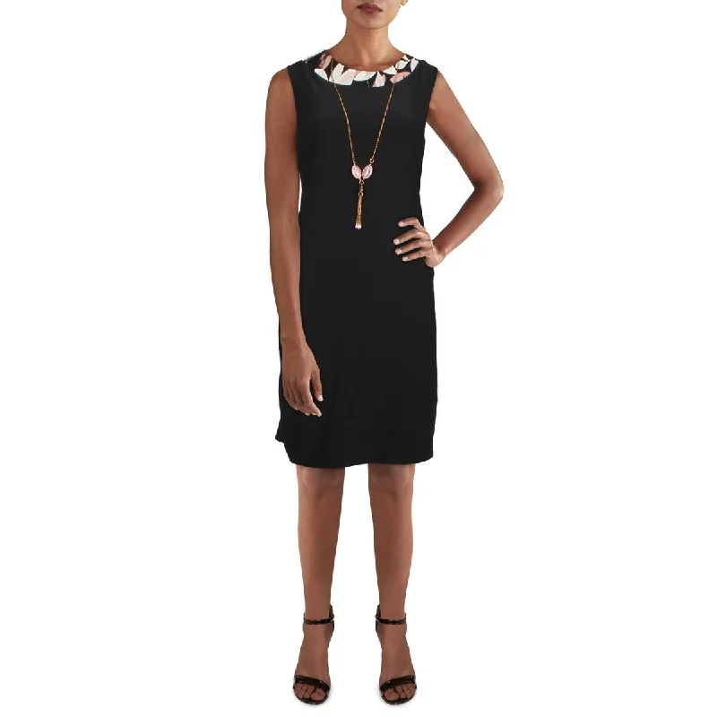 Forward Trendsetter Urban Sophistication Petites Womens Knit Sleeveless Sheath Dress