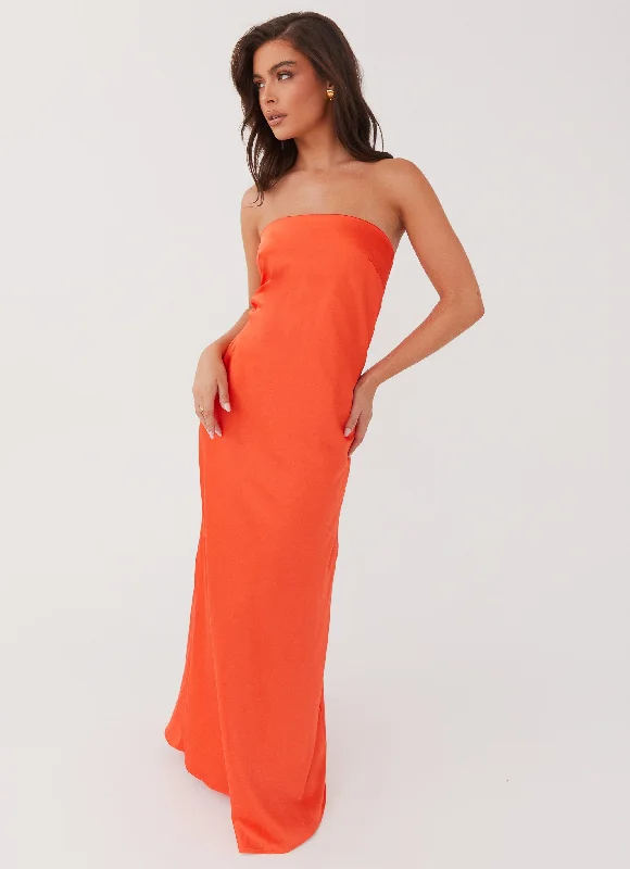 Cozy Comfort Style Sale Classic Charm Chantelle Strapless Maxi Dress - Sunset