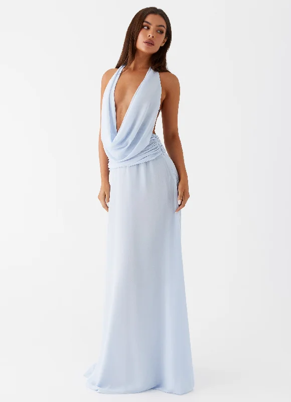 Premium Fashion Flash Sale Elysia Chiffon Maxi Dress - Baby Blue