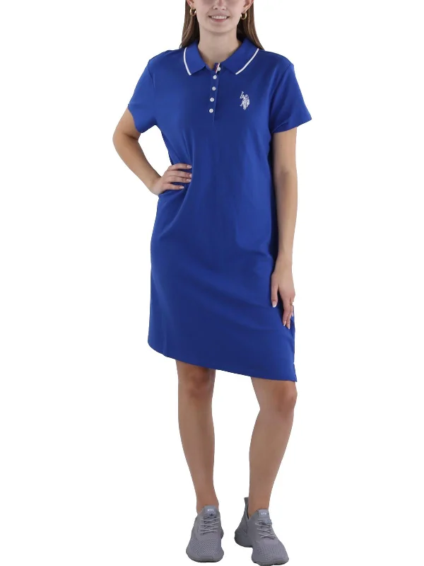 Trendy Women'S Wear Collection Summer Splash Sale Womens Collared Mini T-Shirt Dress