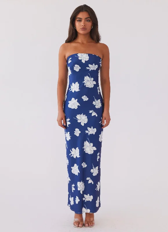 Vibrant Style Promotions Playful Elegance What I Want Maxi Dress - Navy Flora