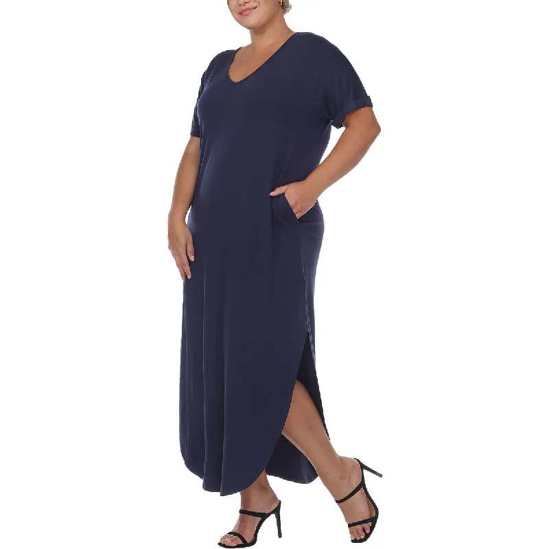 Low Price Special Limited - Edition Drops Plus Womens V-Neck Long T-Shirt Dress