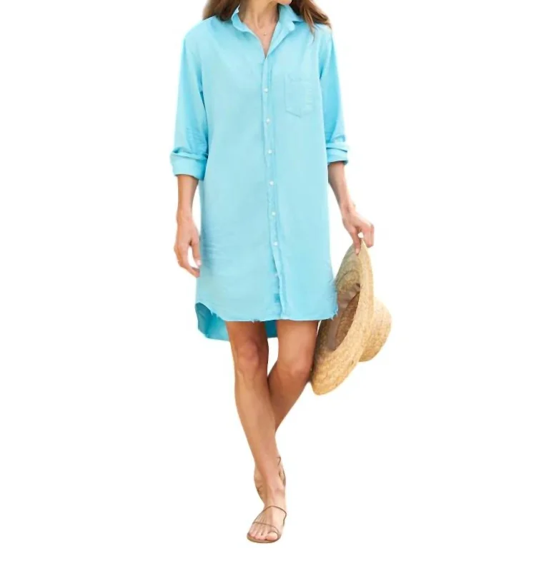 Edgy Fashion Deals Save on Classic Elegant Styles Classic Shirt Dress In Ocean