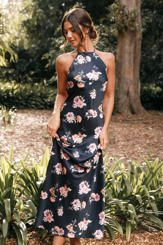 Hot Picks Summer Splash Sale Hadley Halterneck Maxi Dress - Black Floral