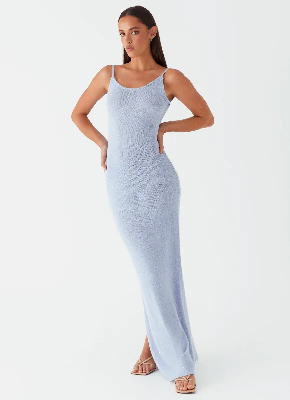 Fashion Deal Elevated Style Scarlett Steel Maxi Dress - Powder Blue