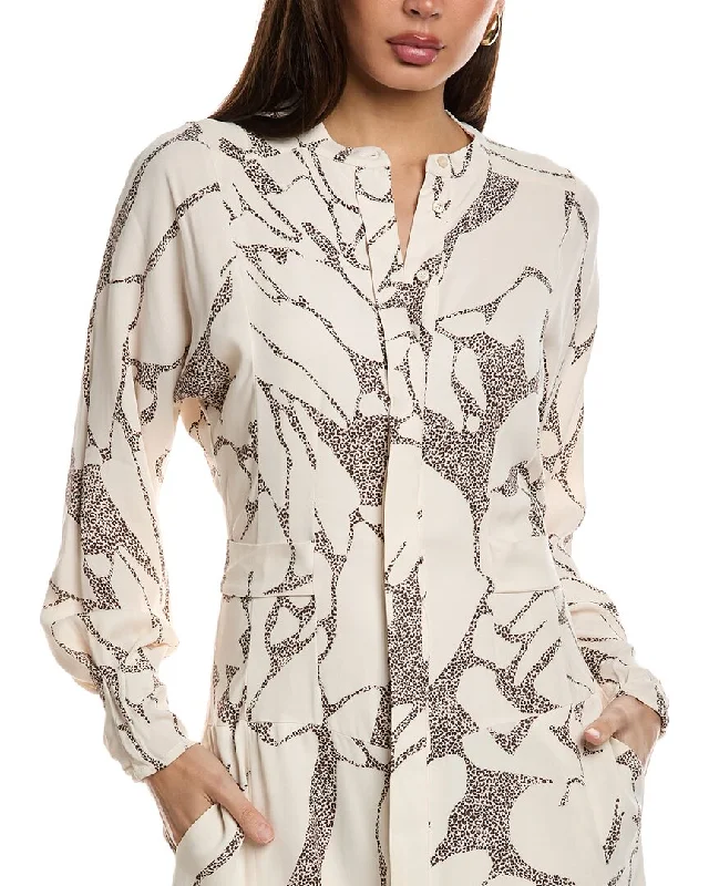 Luxury Casual Deals End - of - Month Blowout Reiss Darcy Print Belted Midi Shirt Dress