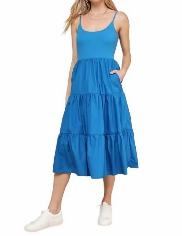 Budget Saver Limited - Time Bundle Lovable Cutie Sleeveless Dress In Cobalt