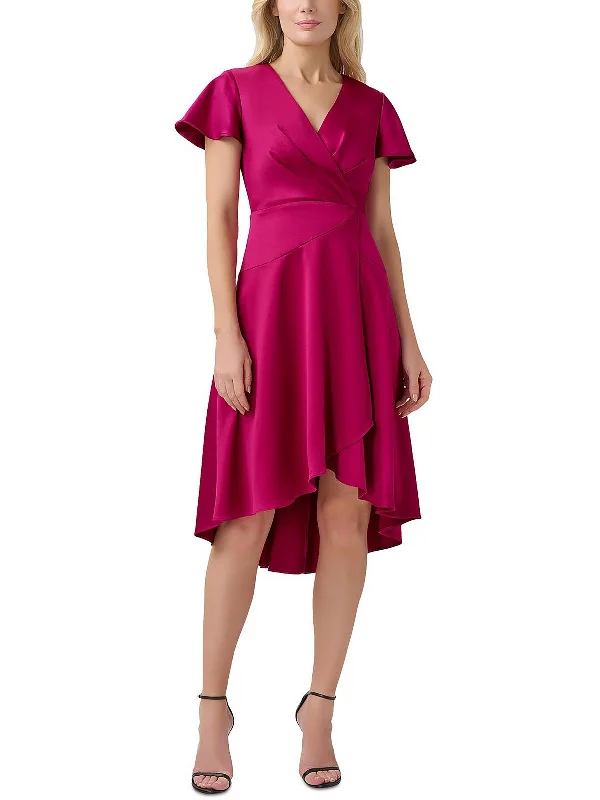 Limited Styles Feminine Flow Womens Satin Hi-Low Cocktail and Party Dress