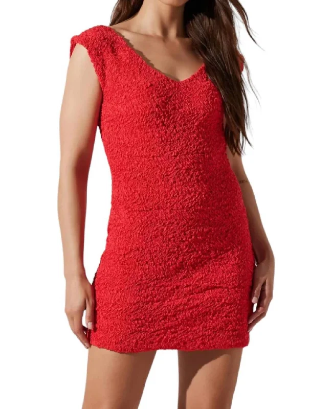 Limited Stock, Big Discounts Coastal Beach - Inspired Style Odelle Bodycon Mini Dress In Red