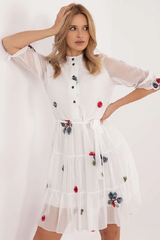 Limited Time Offer Seasonal Trend Lakerta Floral Charm Button Up Shirt Dress