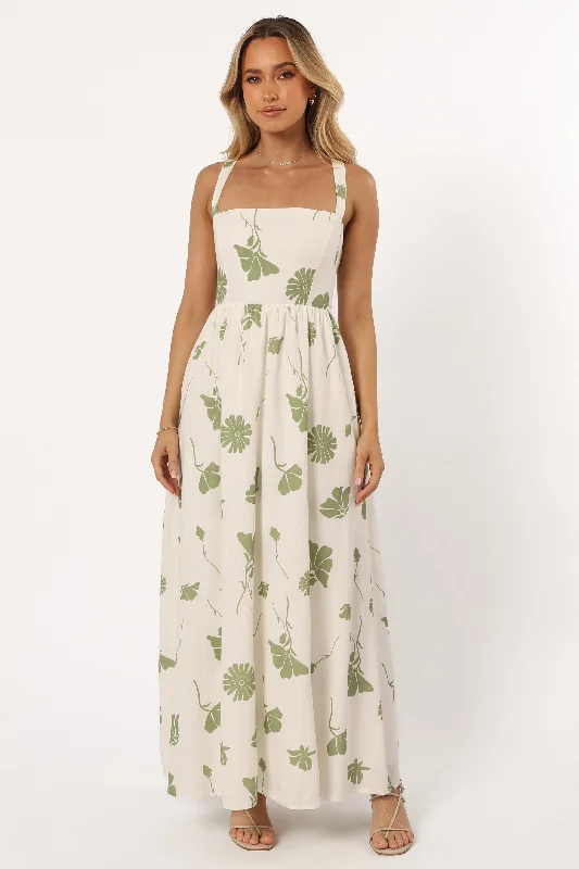 Luxe Style Discounts Casual Elegance Hazel Maxi Dress - Sage Floral