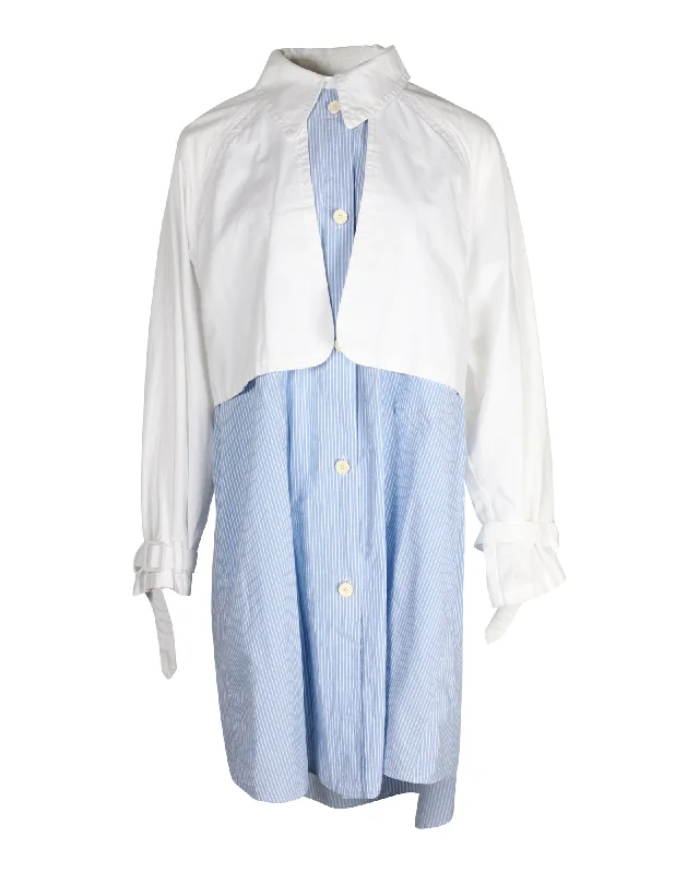 Comfort Meets Fashion Winter Warm - Up Sale MM6 Maison Margiela Layered Shirt Dress in Light Blue Cotton