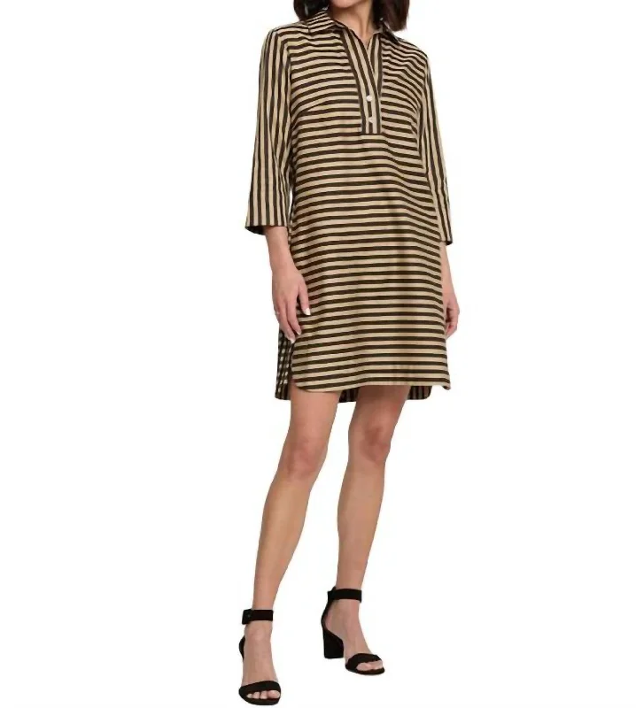 Bold Style Discounts Today Only Aileen Shirt Dress In Latte, Black