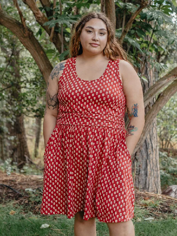 Stylish Deals Vintage Retro Party Wear Asheville Plus Size Dress - Micro Floral Red