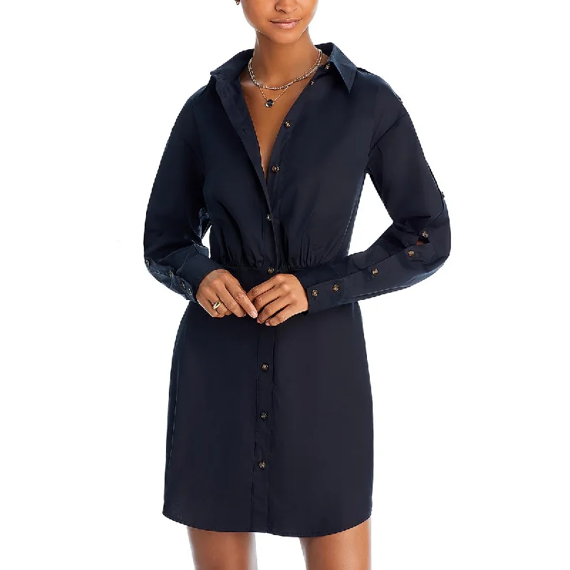 Dive Into Trendy Styles Weekend Special Womens Shirt Dress Mini Shirtdress