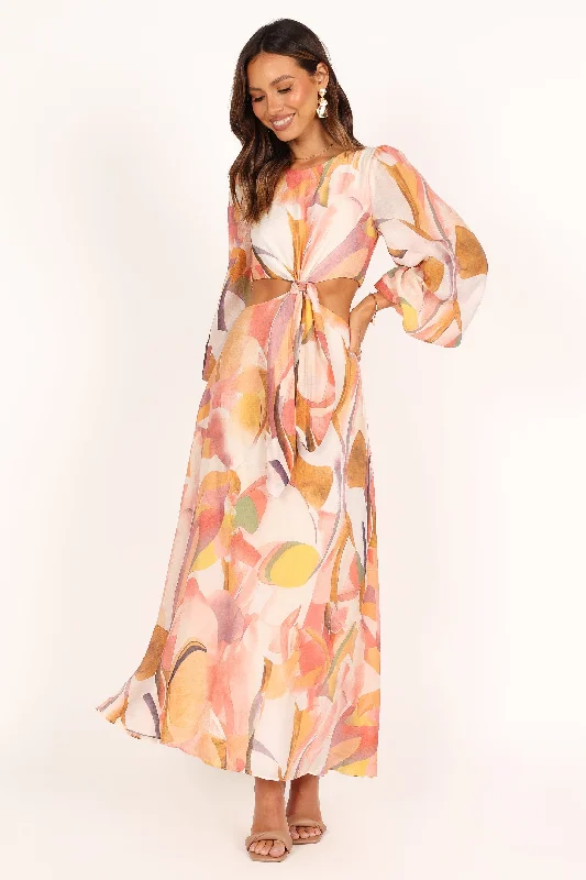 Flirty Fashion Discounts Effortless Sophistication Laquin Long Sleeve Maxi Dress - Pink