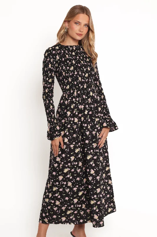 Exclusive Deals Online Contemporary Elegance Mairead Maxi Dress - Black Floral