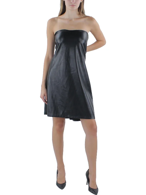 Sale Event, Prices Rock Parisian Effortless Chic Style Womens Faux Leather Bodycon Mini Dress