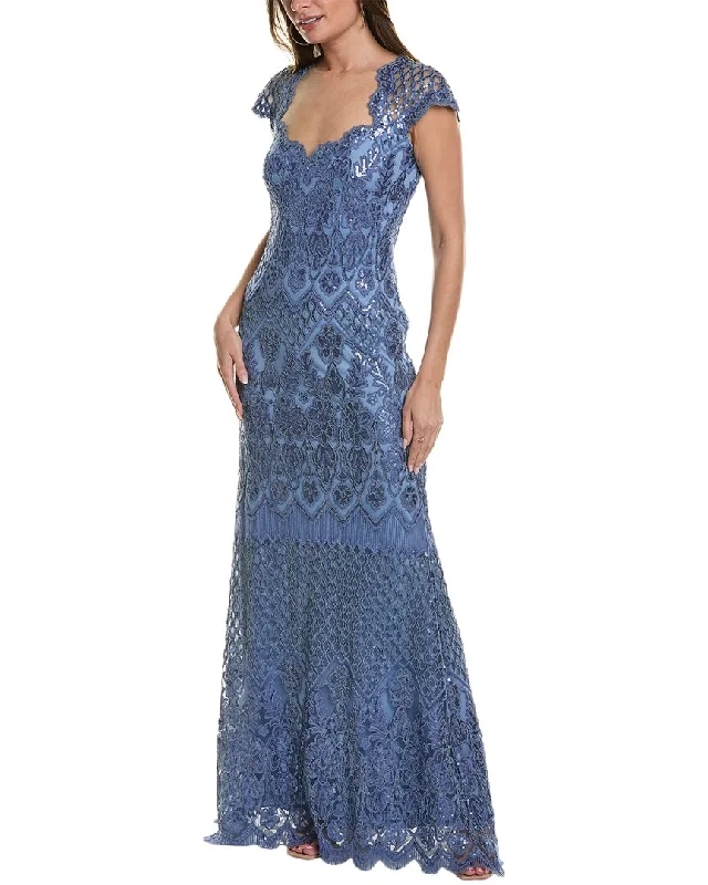 Must Haves Final Clearance Tadashi Shoji Embroidered Lace Gown