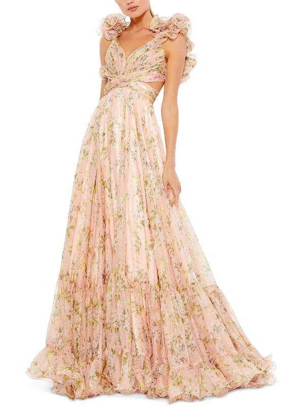 Hot Styles Grab Romantic Date - Night Styles Now Womens Chiffon Floral Maxi Dress