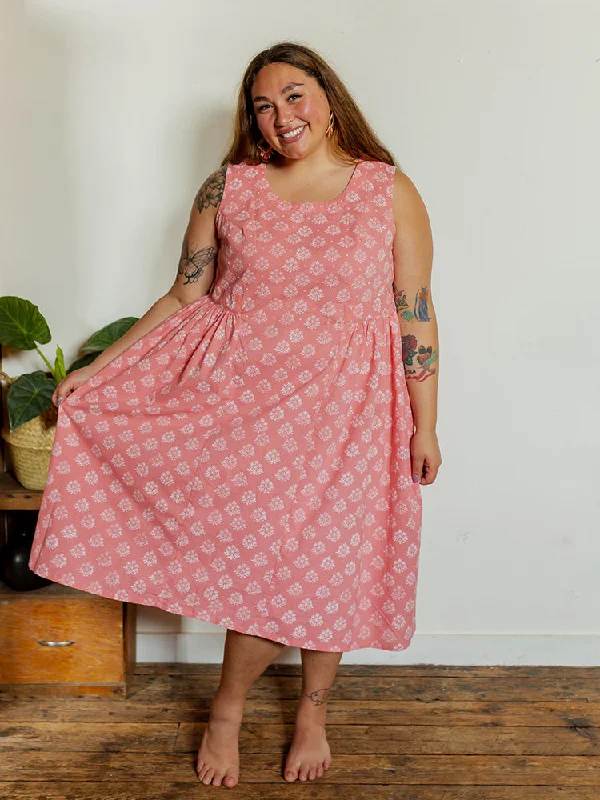 Fashionista Sale Holiday Sale Melody Plus Size Midi Dress - Floral Stamp Rose