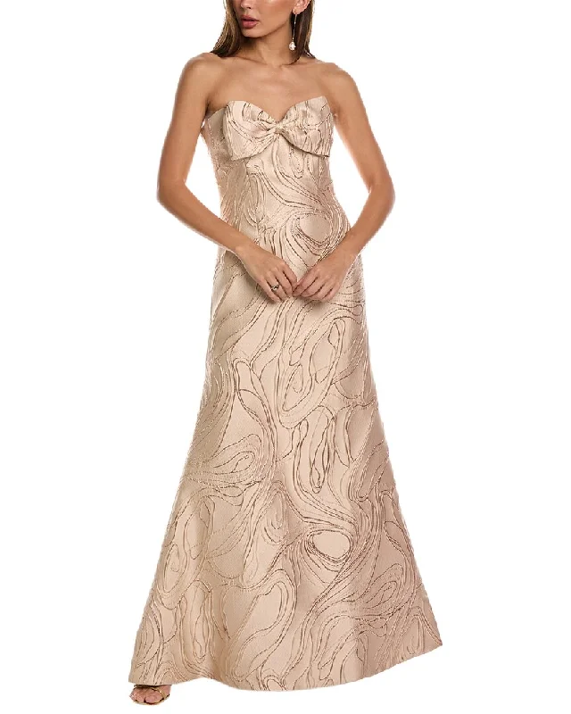 Statement Fashion Offers Save on Classic Elegant Styles Rene Ruiz Metallic Jacquard Mermaid Gown