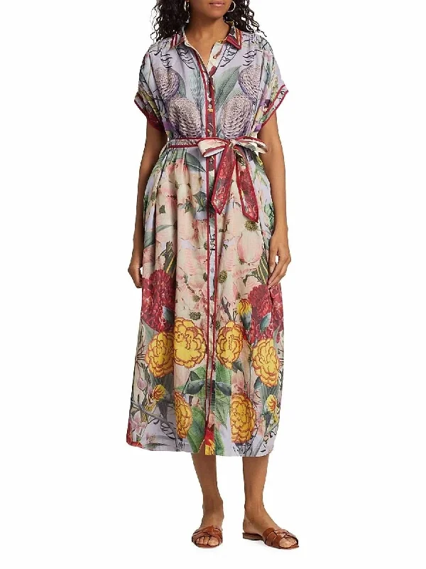 Dive Into Trendy Styles Casual Elegance Valerie Kaftan In Floral Lilac