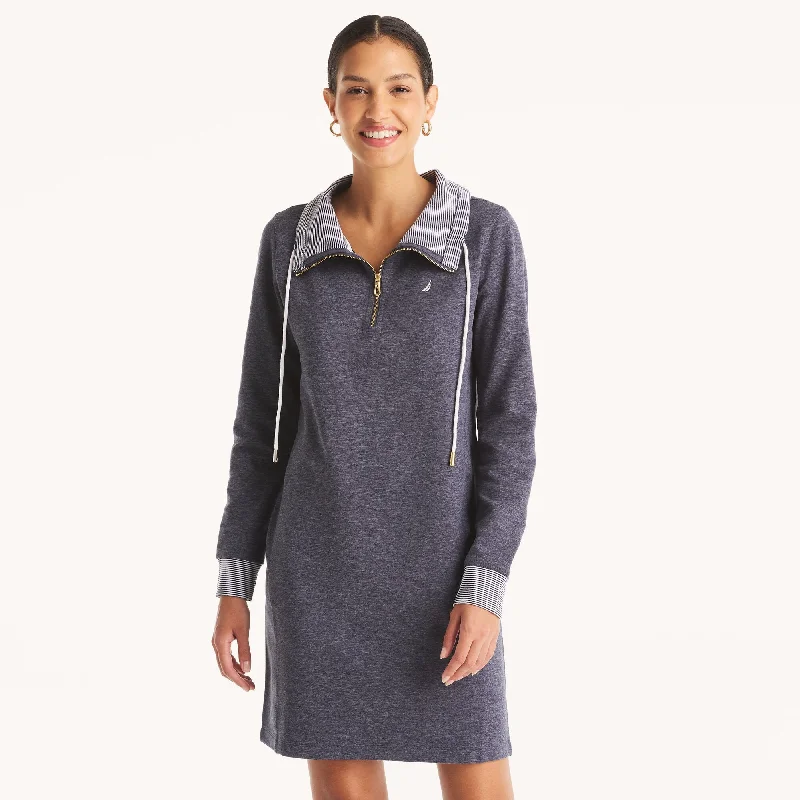 Hot Items Urban Sophistication Nautica Womens Quarter-Zip Sweatshirt Dress