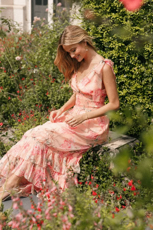 Unbeatable Prices Update with Cottagecore Styles Fionna Maxi Dress - Peach Floral