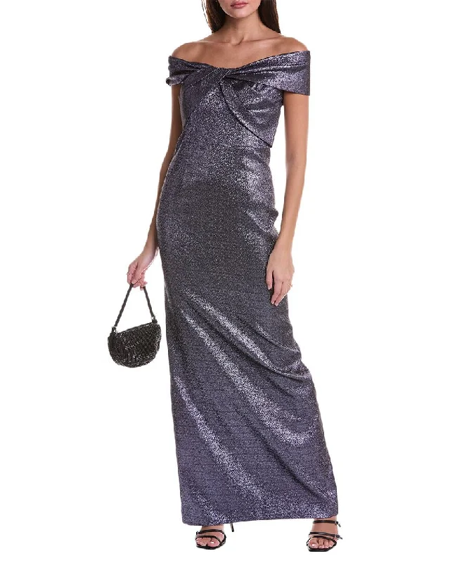 Sale Event, Prices Rock Big Savings on Rustic Countryside Styles Teri Jon by Rickie Freeman Bow Neck Gown