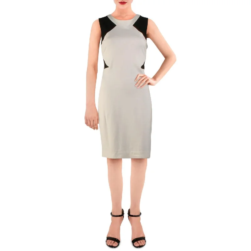 Style Redefined Fashion-Forward Style Womens Colorblock Sleeveless Sheath Dress