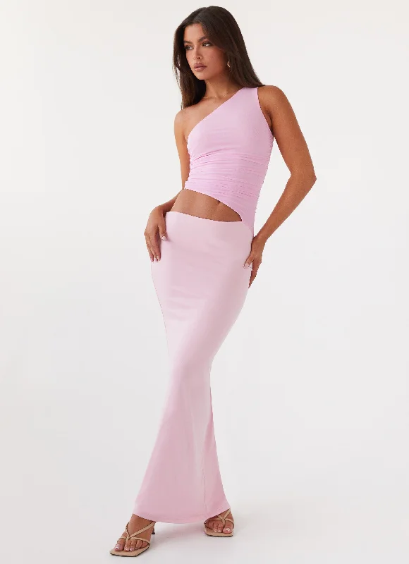 Glamorous Fashion Offers Last Chance Sale Seranella One Shoulder Maxi Dress - Pink