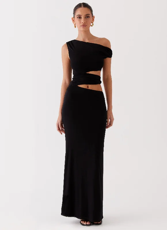 Modern Fashion Sale Holiday Sale Margot One Shoulder Maxi Dress - Black