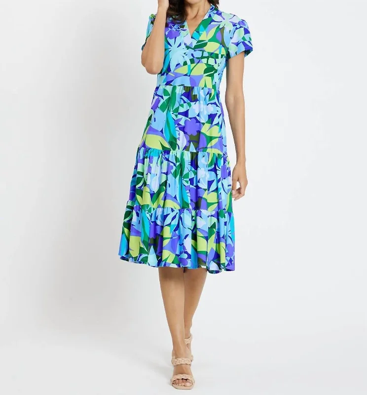 Latest Fashion Limited - Time Bundle Libby Kaleidoscope Floral Dress In Iris