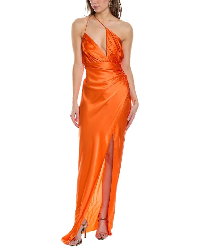 Stylish Statements Vintage Elegance THE SEI Asymmetrical Plunging Silk Gown