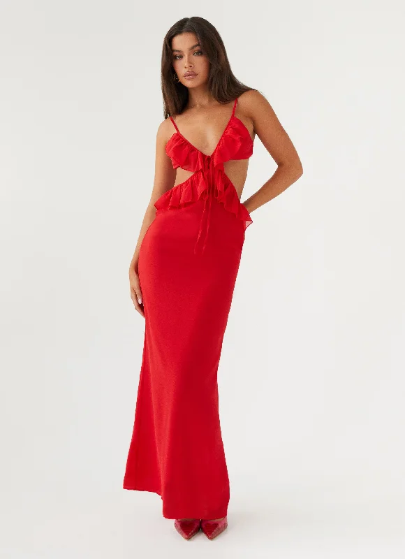 Minimalist Fashion Sale Mid - Week Surprise Klara Cut Out Maxi Dress - Red