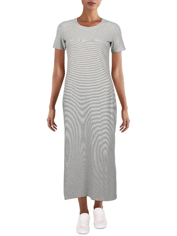 Seasonal Trends Romantic Detailing Cherryal Womens Striped Long T-Shirt Dress