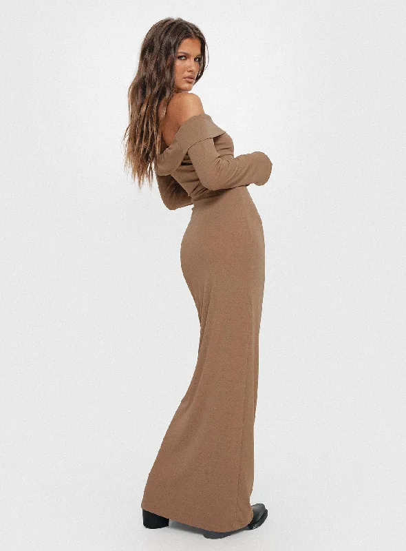 Trendy Threads Limited Quantities Maida Maxi Dress Light Brown