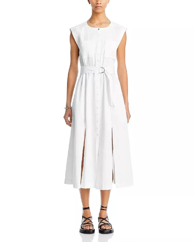 Massive Selection Sale Holiday Sale Karina Cap Sleeve Shirt Dress In Blanc De Blanc