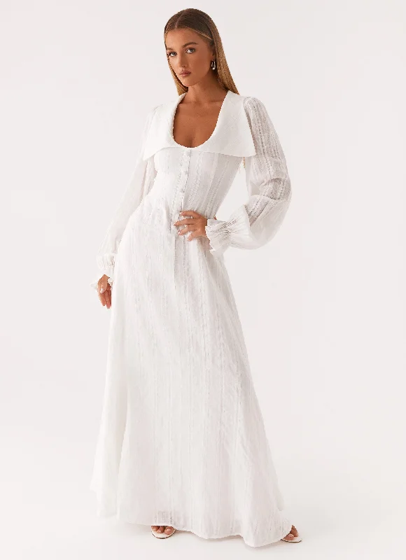 Bold Fashion Sales Modern Romance Alima Long Sleeve Maxi Dress - White