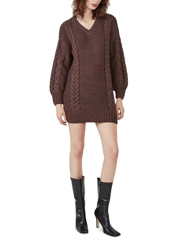 Browse Our Top Products Art Deco Geometric Pattern Look Womens Knit Long Sleeve Sweaterdress