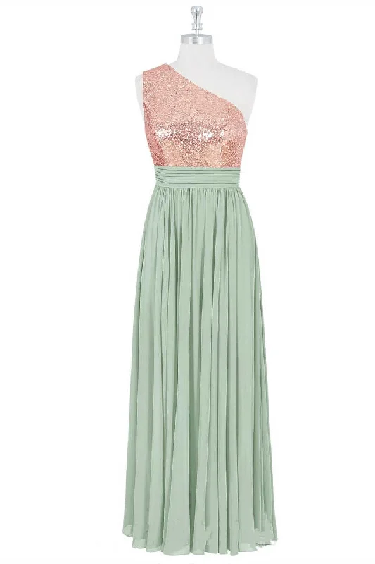 Stylish Deals Limited - Edition Drops Rose Gold Sequins One-Shoulder Long Bridesmaid Dress