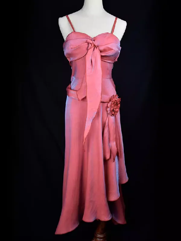 Save Big Feminine Soft - Hued Look Vintage Mermaid Straps Sleeveless Pink Long Prom Dresses C83