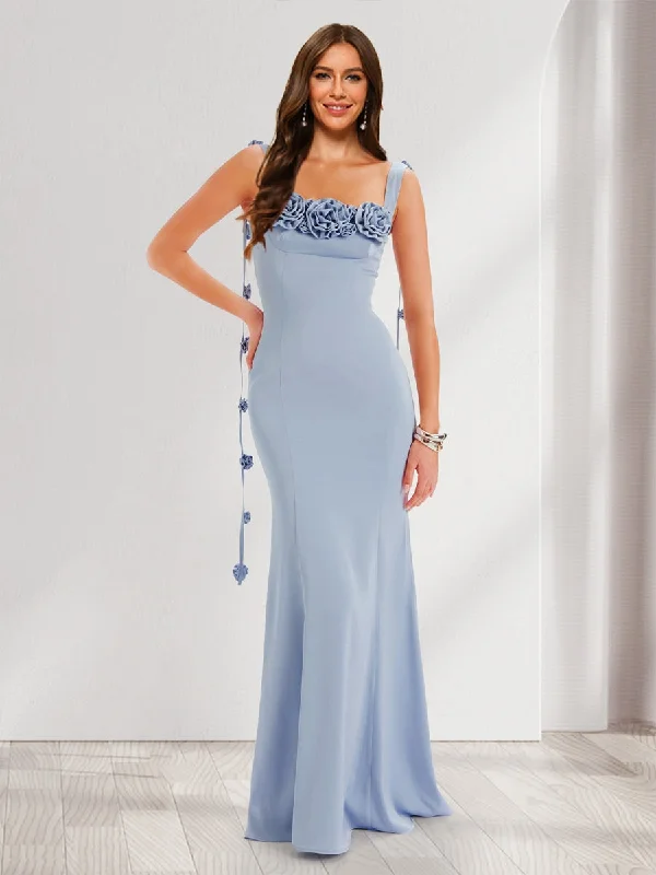 Affordable Luxury Fashion Today Only Trumpet/Mermaid Square Neck Sleeveless Watteau Train Bridesmaid Dresses