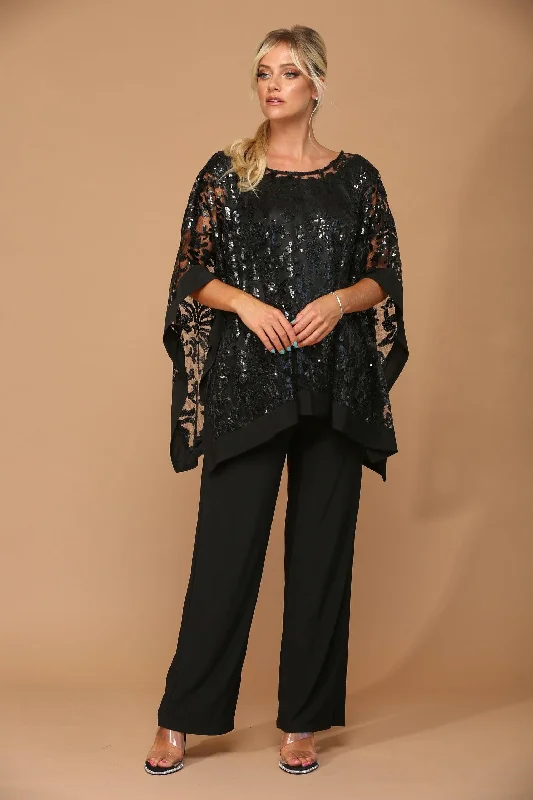 Limited Time Offers Mother's Day Special Long Formal Mother of the Bride Cape Pant Set