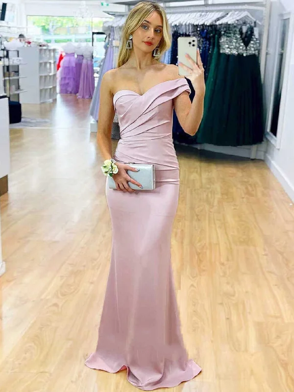 Limited Edition Score Big on Glamorous Red - Carpet Styles Roycebridal Satin Mermaid One Shoulder Purple Long Prom Dress