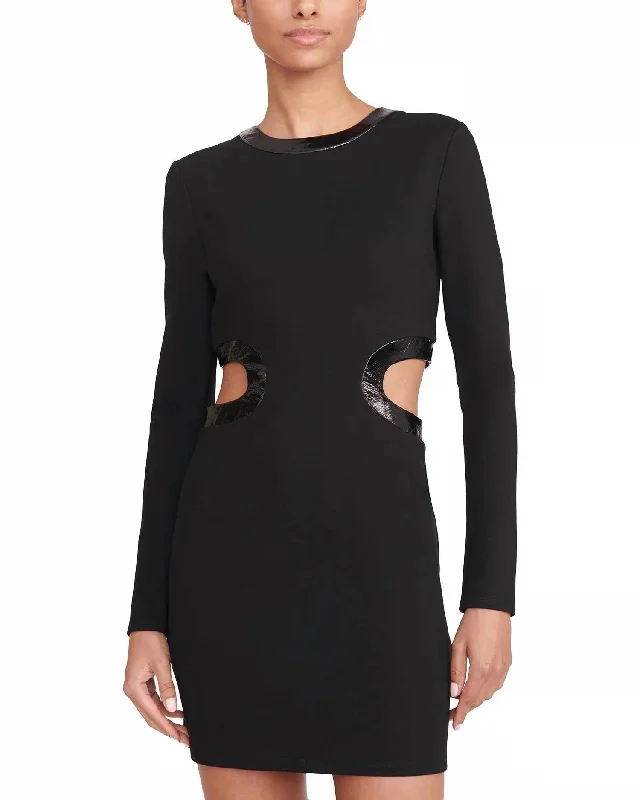 Flash Sale Now Casual Weekend Relaxed Style Women's Mini Long Sleeve Dolce Dress In Black