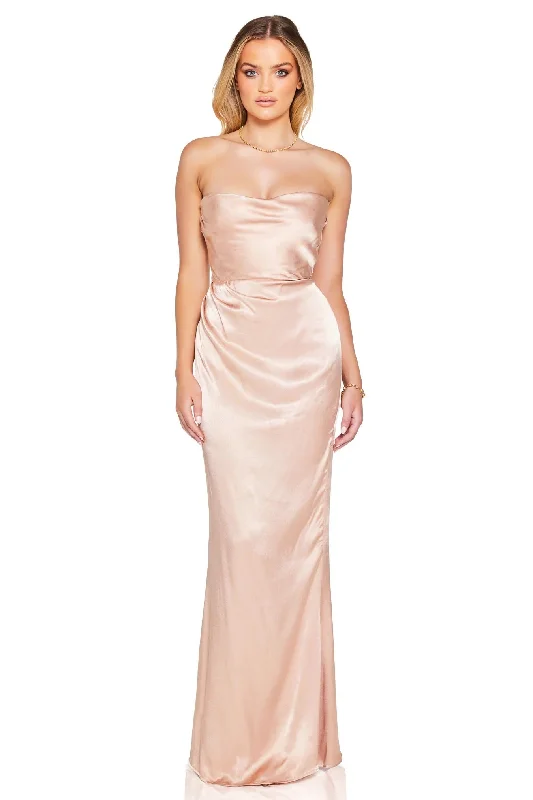 Premium Style Minimalist Chic Nookie Emelie Strapless Gown - Nude