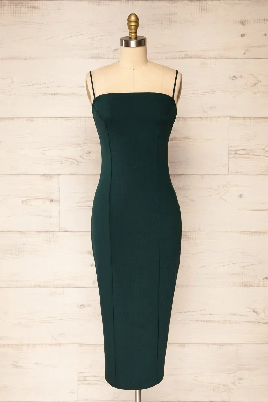 Discover Promotions Polished Finish Kavala Emerald | Fitted Midi Dress