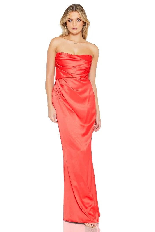 Bid Farewell To The Old Season Charming Silhouette Nookie Emelie Strapless Gown - Red